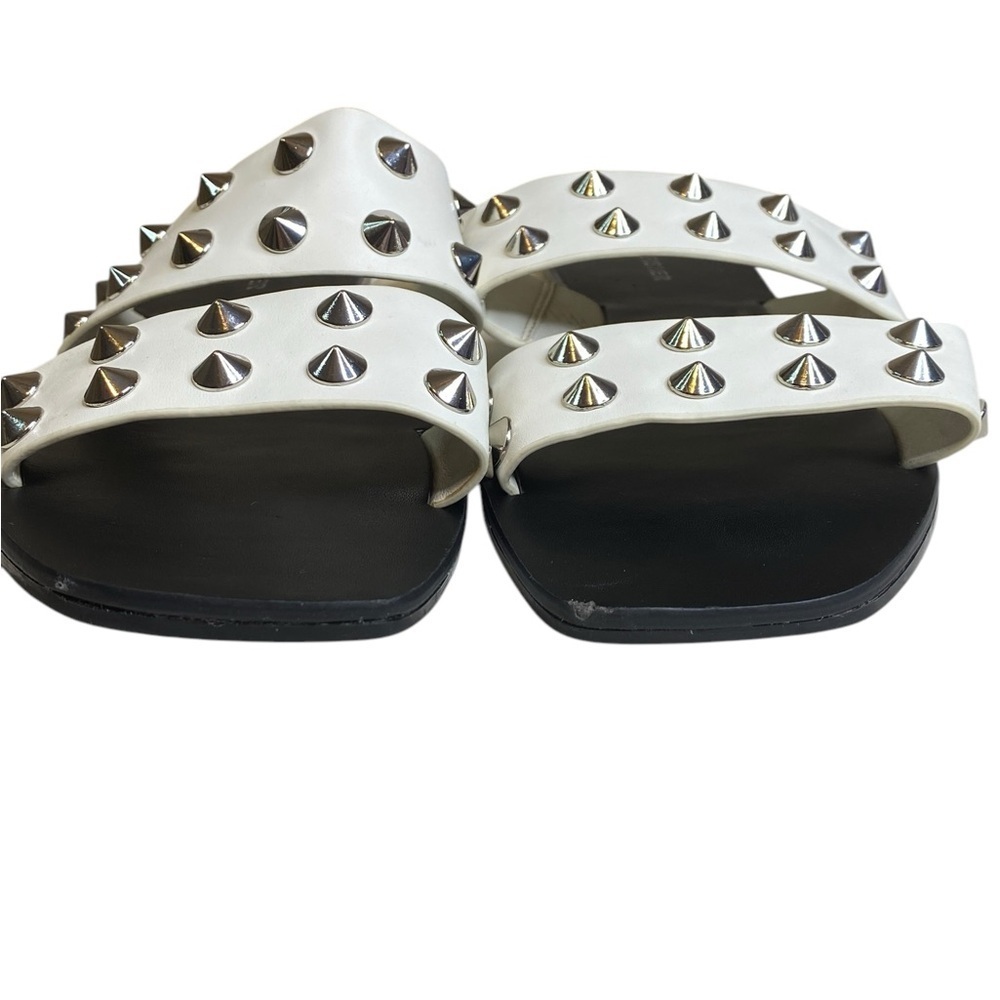 Marc Fisher Bolive White Vegan Studded Flat Sandal Women’s Size 9M - Picture 3 of 12